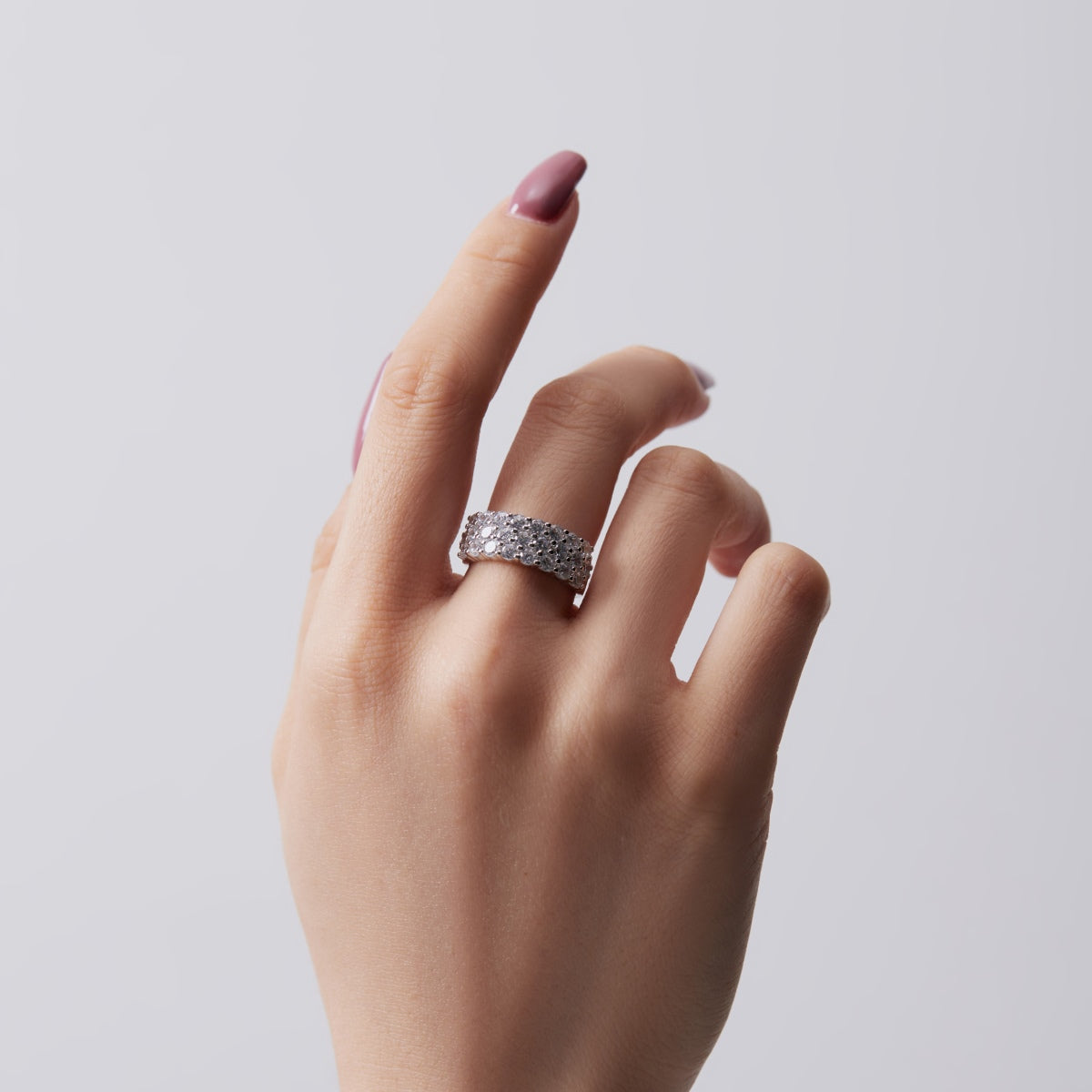 Flydeer Wedding Band for Women 925 Silver Eternity Band Ring DY120822-S-W-WH