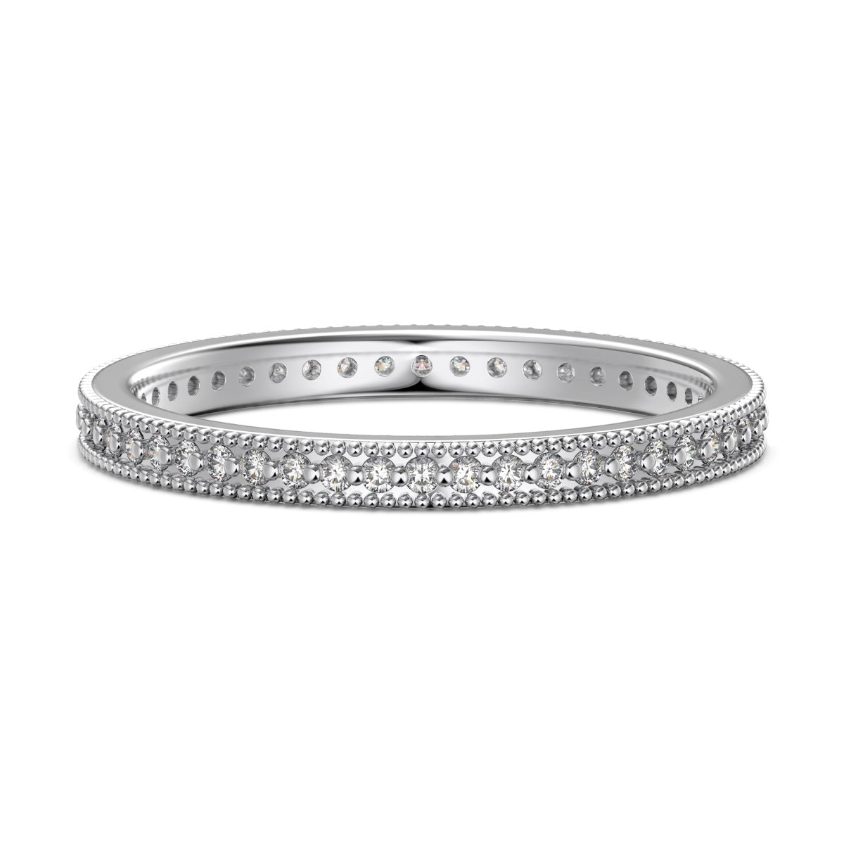 Flydeer Wedding Band for Women Thin Eternity Stackable Ring for Her DY121193-S-W-NO