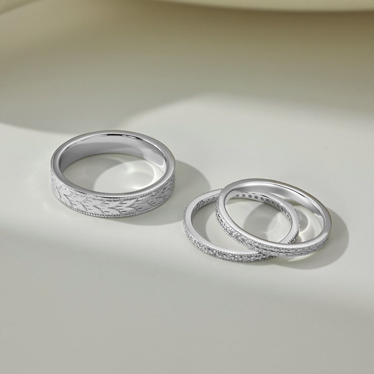 Flydeer Wedding Band for Women Thin Eternity Stackable Ring for Her DY121193-S-W-NO