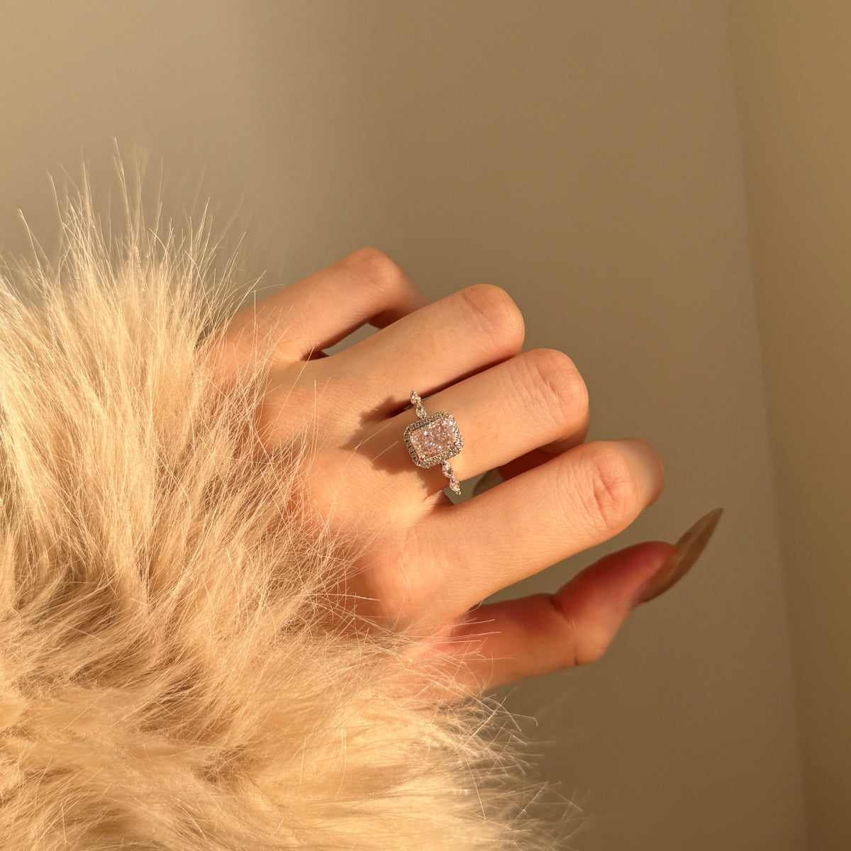 Flydeer 2ct Engagement Wedding Rings for Women 925 Sterling Silver Halo Radiant Cut Wedding Promise Rings for Her 8A CZ Size 5-9