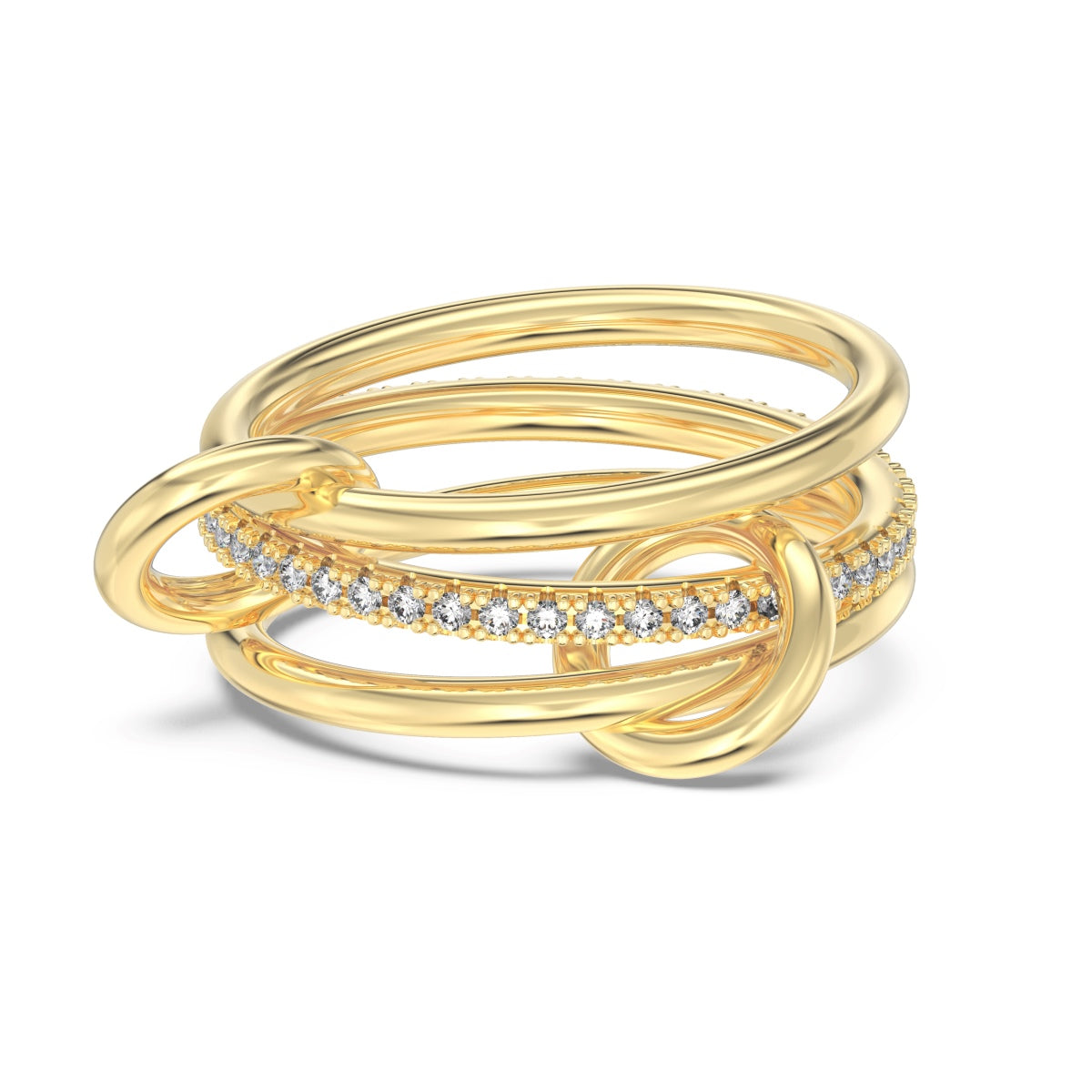 Flydeer Fashion Elegant Stackable Rings for Women 925 sterling silver with 5A Cubic Zirconia Interlocking 3-Band Stacked Ring Statement Multi Ring Stacking Jewelry for Her Size 6-9