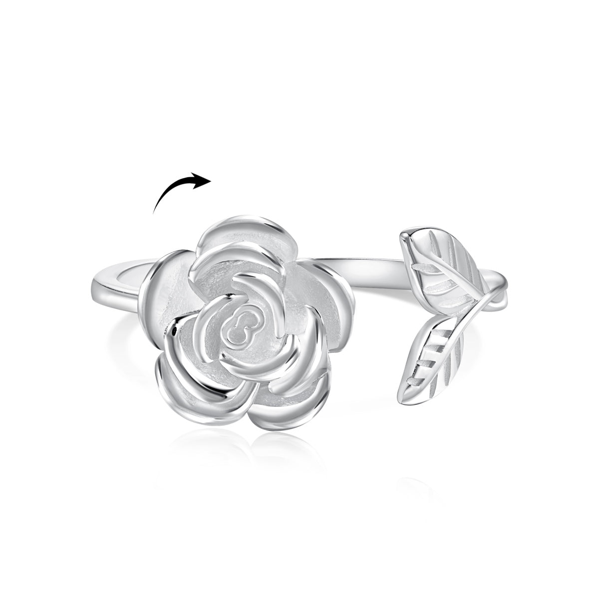 Flydeer Wedding Band for Women 925 Silver Open Relieving Ring DY120850-S-W-NO