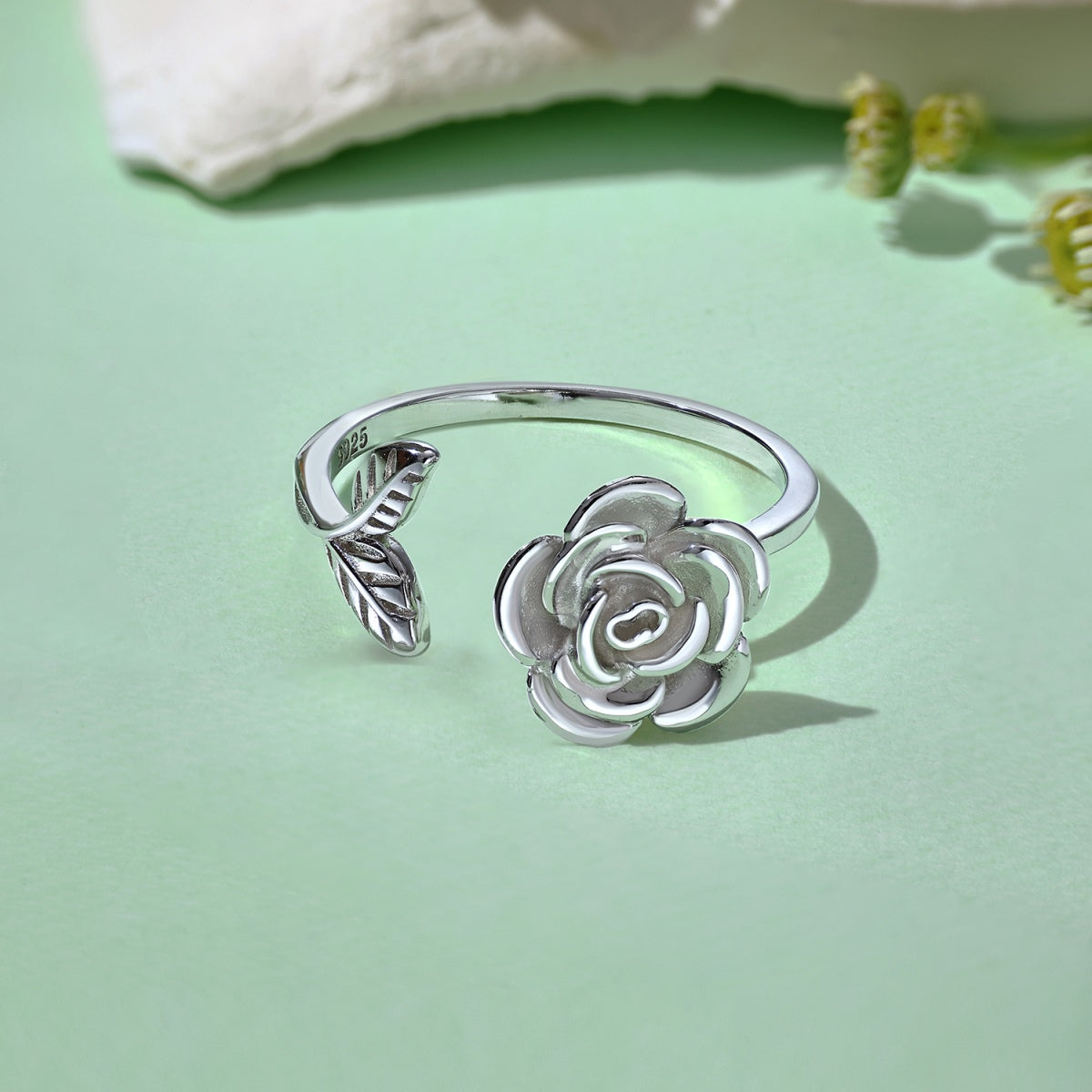 Flydeer Wedding Band for Women 925 Silver Open Relieving Ring DY120850-S-W-NO