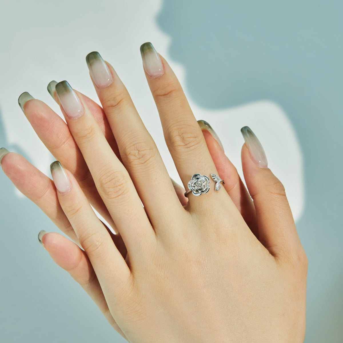 Flydeer Wedding Band for Women 925 Silver Open Relieving Ring DY120850-S-W-NO
