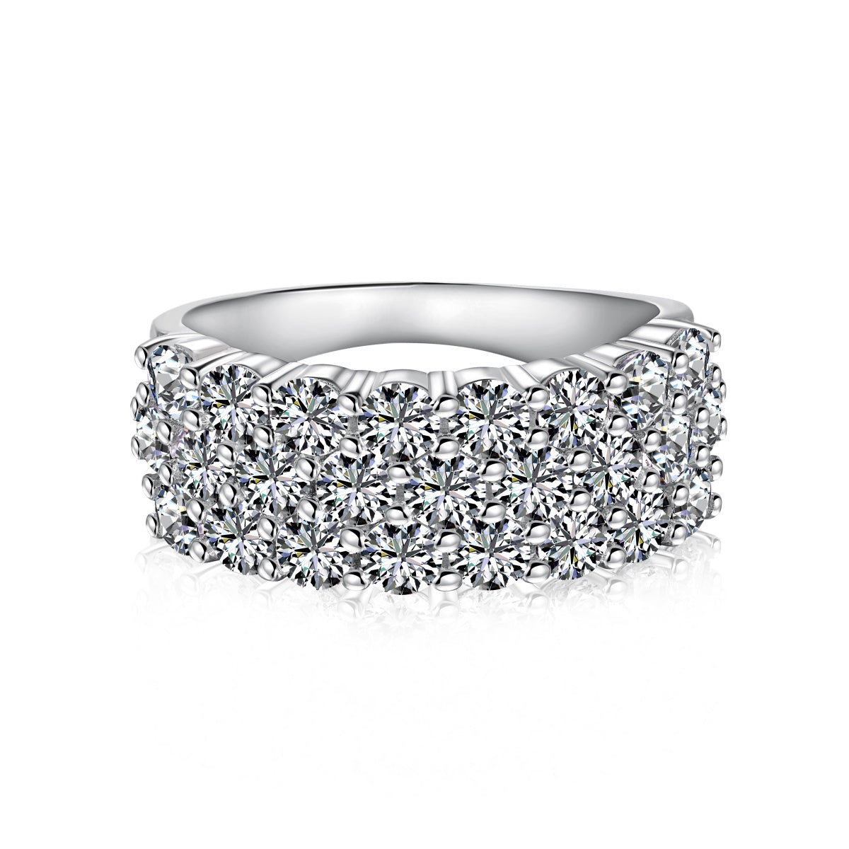 Flydeer Wedding Band for Women 925 Silver Eternity Band Ring DY120822-S-W-WH