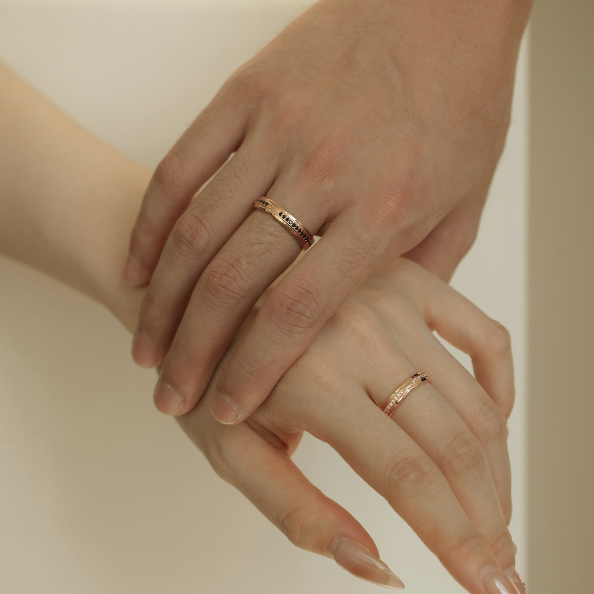 Flydeer Wedding Matching Ring for Women - Pave Zirconia with 925 Sterling Silver Bridal Lovers Couple Rings for Her Silver Size 5-8