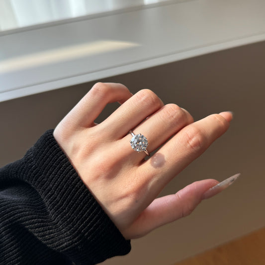 Flydeer 4 CT Engagement Ring for Women 925 Sterling Silver Round Solitaire Wedding Promise Ring for Her AAAAA CZ Size 5-9