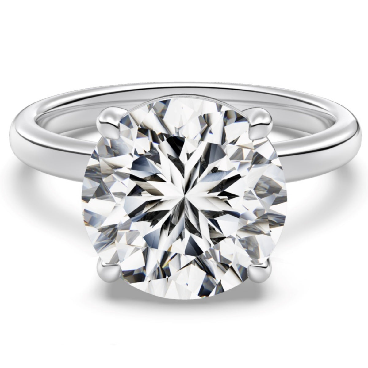 Flydeer 5 CT Engagement Ring for Women 925 Sterling Silver Round Solitaire Wedding Promise Ring for Her AAAAA CZ Size 5-9