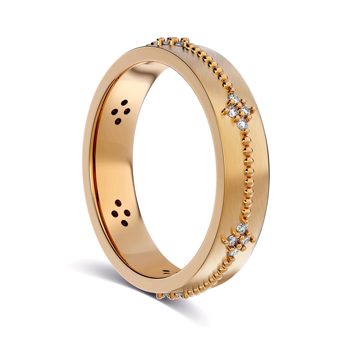 Flydeer Wedding Matching Couple Rings for Women - 925 Sterling Silver Zirconia Flower Design & Beaded Matte-Brushed Finish Lover Ring for Her Silver Size 5-8