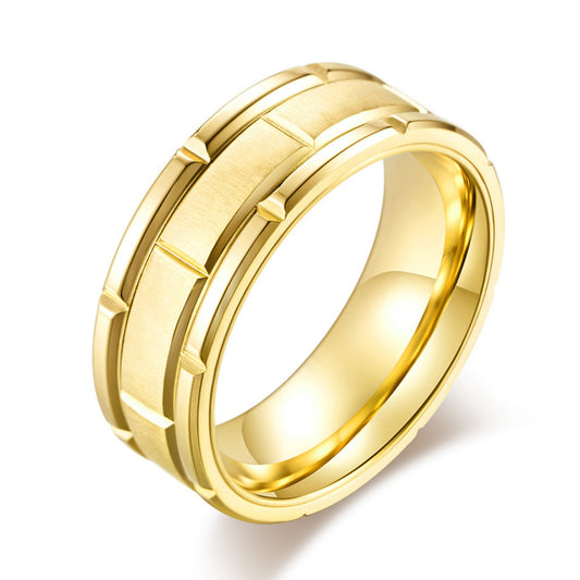 Flydeer Men Wedding Band Titanium Steel 8mm Men Rings Promise Rings for Men Size 8-12