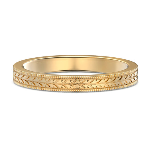 Flydeer Wedding Band for Women, 925 Sterling Silver Wheat Minimalist Thin Eternity Stackable Ring for Her Size 5-8