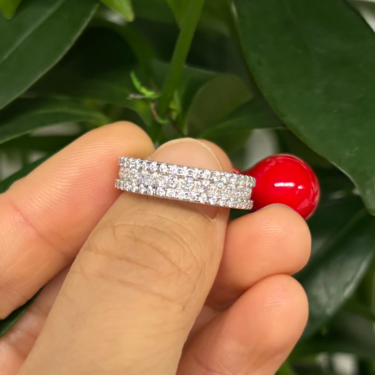 Flydeer Wedding Band for Women Round 925 Sterling Silver 5A Cubic Zirconia Eternity Engagement Rings for Women Size 6-9