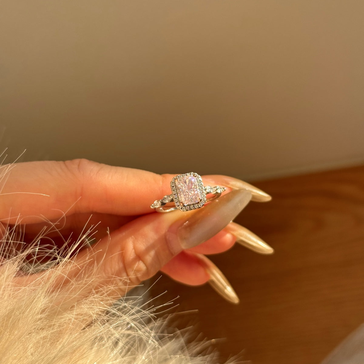 Flydeer 2ct Engagement Wedding Rings for Women 925 Sterling Silver Halo Radiant Cut Wedding Promise Rings for Her 8A CZ Size 5-9
