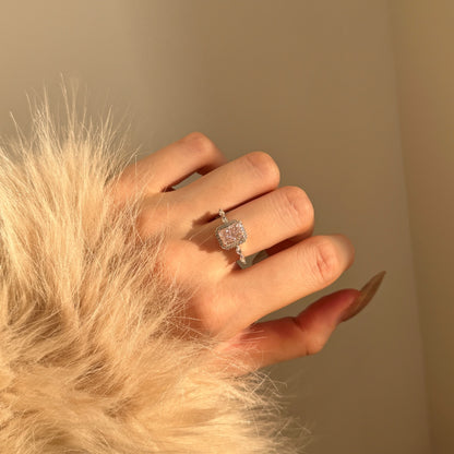 Flydeer 2ct Engagement Wedding Rings for Women 925 Sterling Silver Halo Radiant Cut Wedding Promise Rings for Her 8A CZ Size 5-9