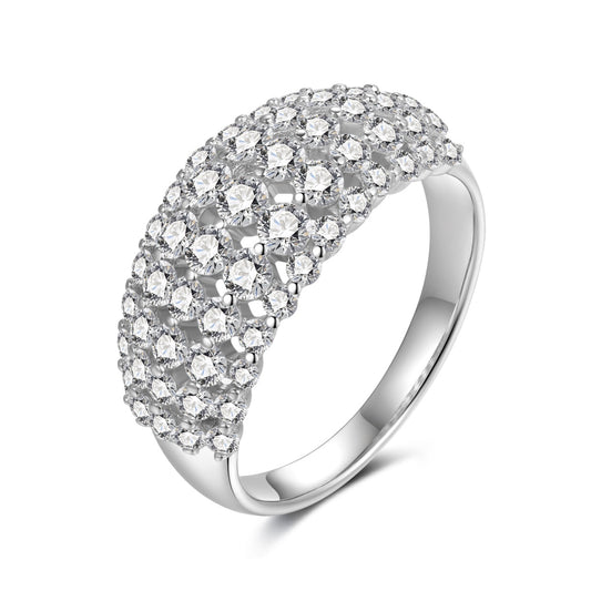 Flydeer Engagement Rings with 2CT Pave Zirconia Stackable Luxury-Inspired Rings DY120936-S-W-WH