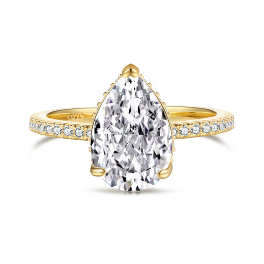 Flydeer 2.75CT Pear Shape Engagement Ring DY120845-S-W-WH