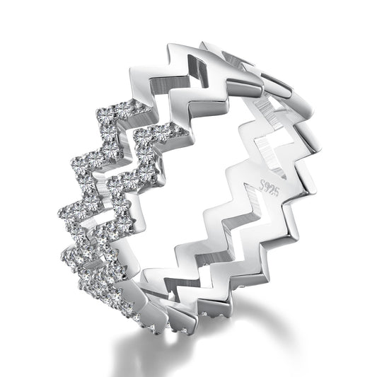 Flydeer Wedding Band for Women 925 Silver Eternity Band Ring