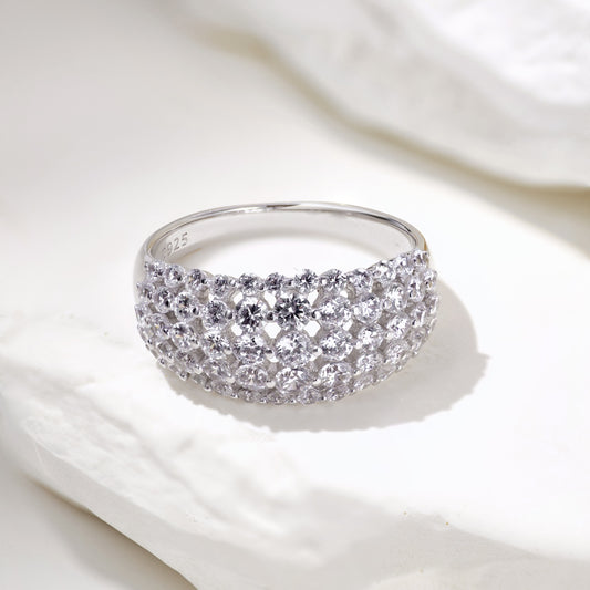 Flydeer Engagement Rings with 2CT Pave Zirconia Stackable Luxury-Inspired Rings DY120936-S-W-WH