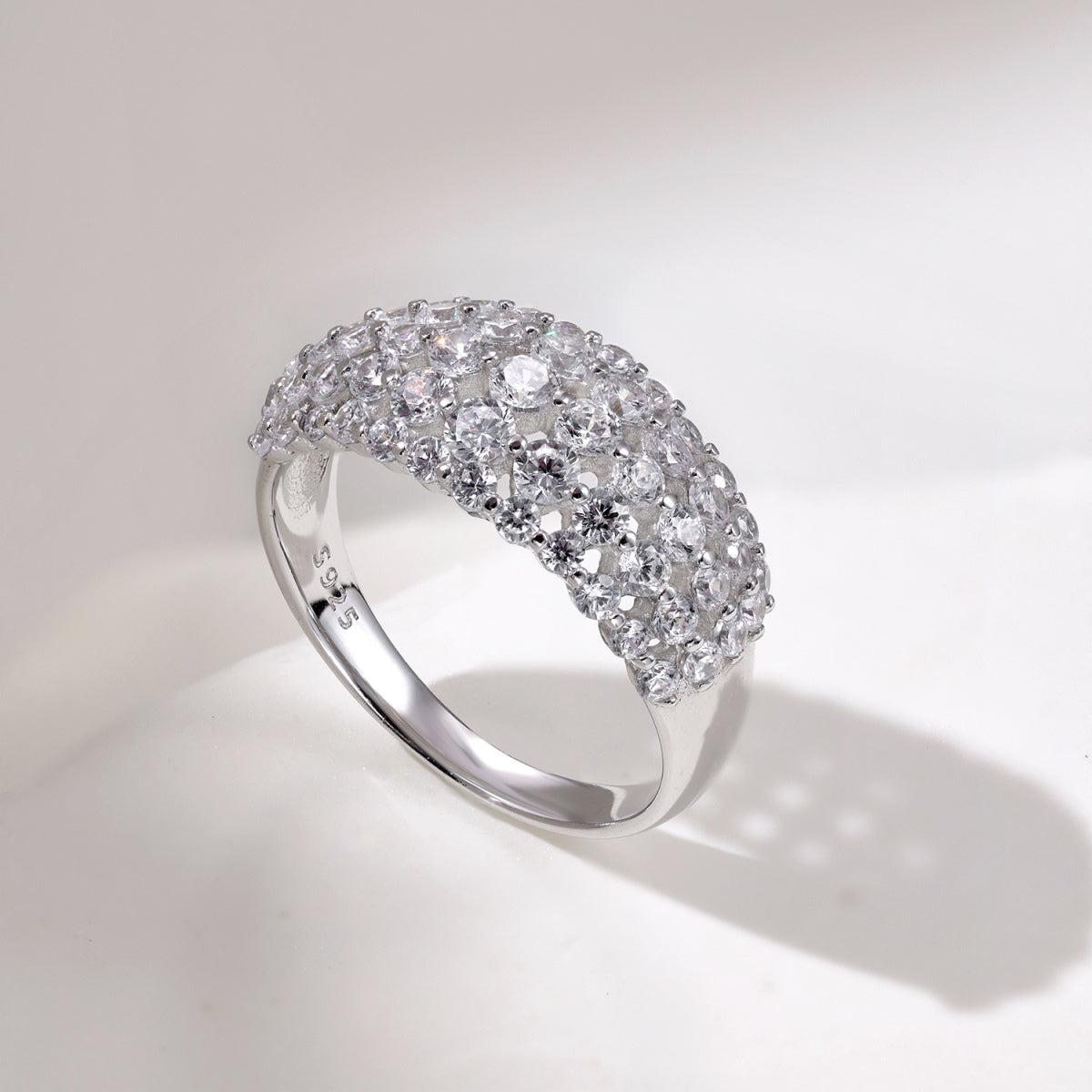 Flydeer Engagement Rings with 2CT Pave Zirconia Stackable Luxury-Inspired Rings DY120936-S-W-WH