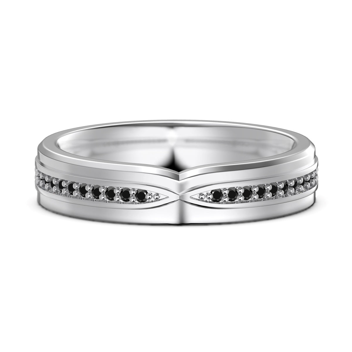 Flydeer Wedding Matching Ring for Men - Pave Black Zirconia with 925 Sterling Silver Groom Lovers Couple Rings for His Silver Size 7-12
