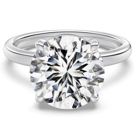 Flydeer 5 CT Engagement Ring for Women 925 Sterling Silver Round Solitaire Wedding Promise Ring for Her AAAAA CZ Size 5-9