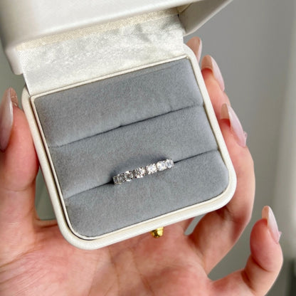 Flydeer Engagement Wedding Rings for Women 925 Sterling Silver 5A CZ Wedding Band for Her Round Cut Eternity Row Stackable Ring Size 5-9
