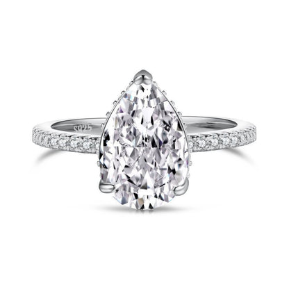 Flydeer 2.75CT Pear Shape Engagement Ring DY120845-S-W-WH