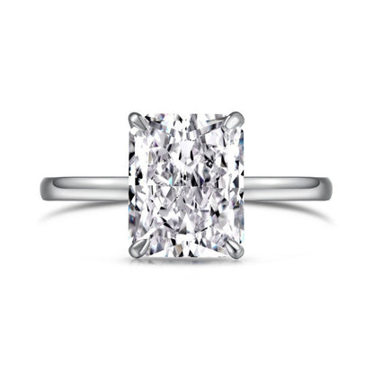 Flydeer Women's Square Engagement Ring DY120801-S-W-WH