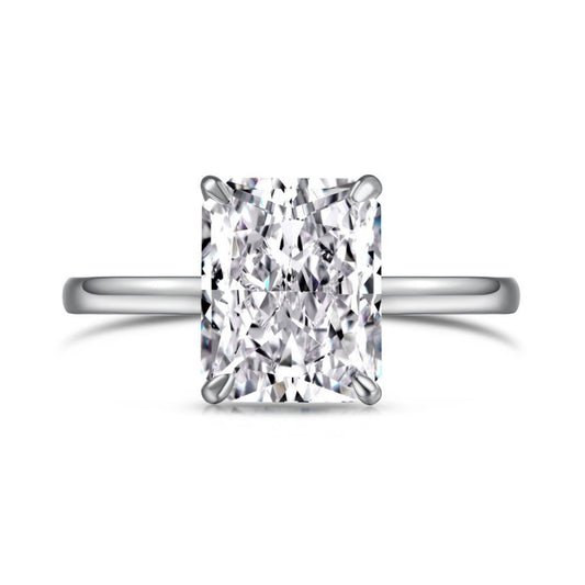 Flydeer Women's Square Engagement Ring DY120801-S-W-WH