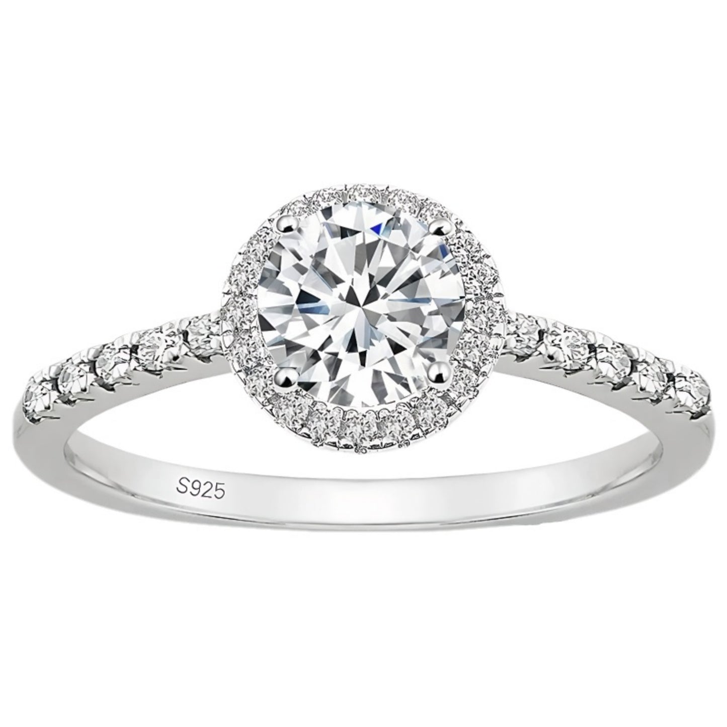 Flydeer Engagement Rings for Woman 925 Sterling Silver Round Cut Wedding Promise Rings 1.2CT 5A CZ Anniversary Size 5-10