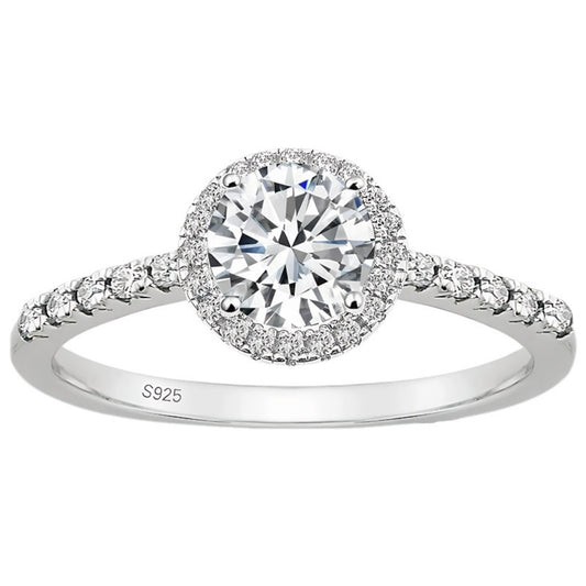 Flydeer Engagement Rings for Woman 925 Sterling Silver Round Cut Wedding Promise Rings 1.2CT 5A CZ Anniversary Size 5-10