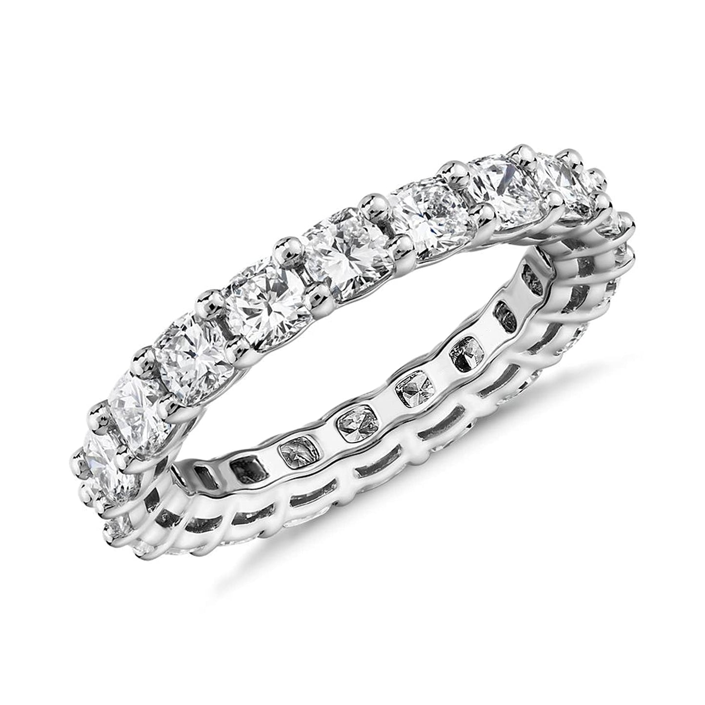Flydeer Engagement Wedding Rings for Women 925 Sterling Silver 5A CZ Wedding Band for Her Round Cut Eternity Row Stackable Ring Size 5-9