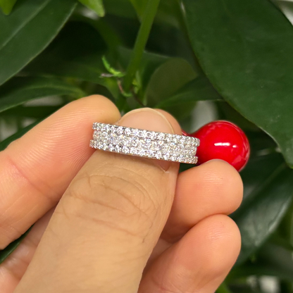 Flydeer Wedding Band for Women Round 925 Sterling Silver 5A Cubic Zirconia Eternity Engagement Rings for Women Size 6-9