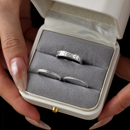 Flydeer Wedding Band for Women Pave 5A Zirconia 925 Sterling Silver Thin Eternity Stackable Engagement Ring for Her Silver Size 5-8