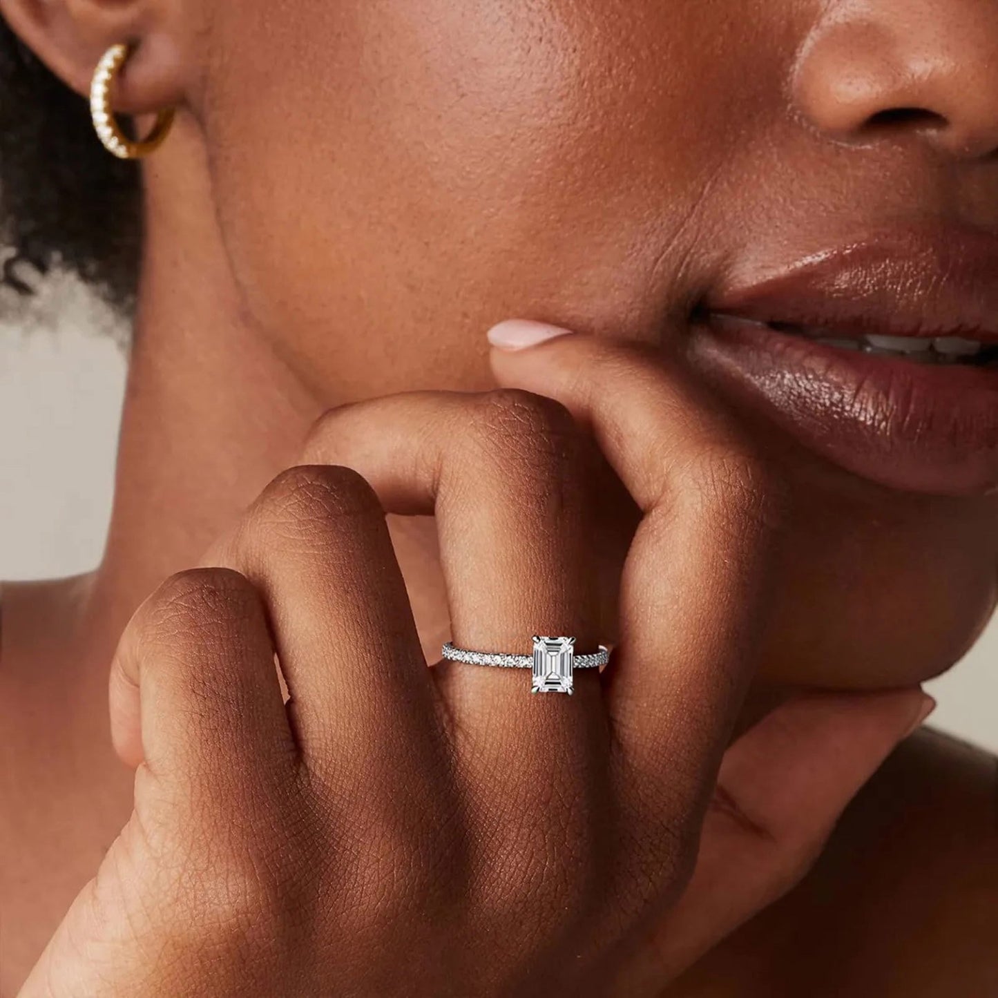 Flydeer Engagement Rings for Women 925 Sterling Silver Emerald Cut Wedding Rings 2CT 5A CZ Anniversary Size 5-9