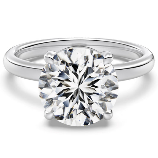 Flydeer 4 CT Engagement Ring for Women 925 Sterling Silver Round Solitaire Wedding Promise Ring for Her AAAAA CZ Size 5-9
